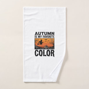 Lieblingsfarbe Herbst Halloween-Kürbis Vektor Des Handtuch