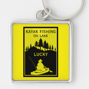 Lieblingsfischerei auf dem Kayak-See und dem Fluss Schlüsselanhänger