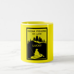 Lieblingsfischerei auf dem Kayak-See und dem Fluss Zweifarbige Tasse