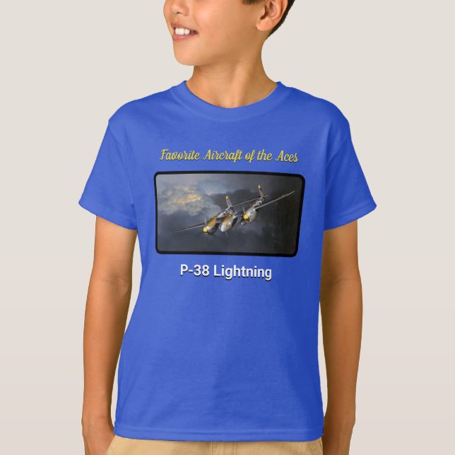 Lieblingsflugzeuge des Aces P-38-Blitzes T-Shirt (Vorderseite)