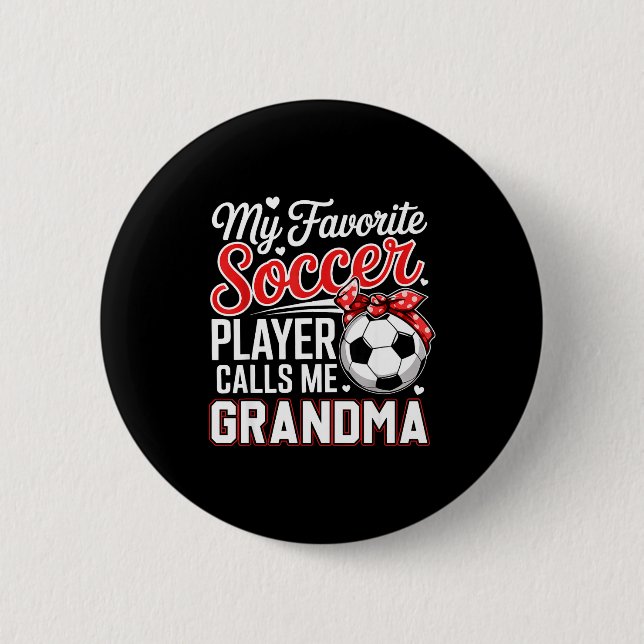 Lieblingsfußballspieler ruft Oma zum Muttertag an Button (Vorderseite)