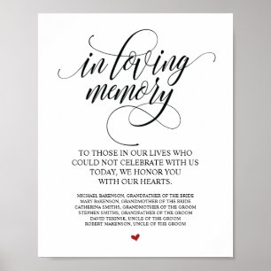 Lieblingsgedächtnis in unserem Heart Memorial Tabl Poster