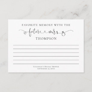 Lieblingsgedächtnis mit zukünftiger Frau Brautpart Karte