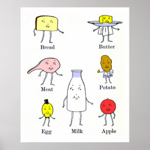 Lieblingsgerichte Vintage Küchenkunst Poster