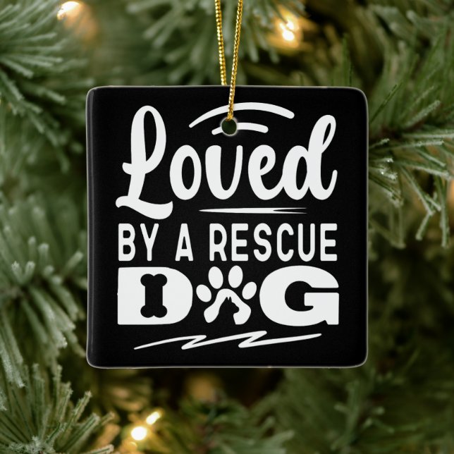 Lieblingsgeschenke eines Hundes mit Adoption Keramikornament (Baum)