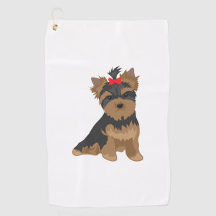Lieblingshund - roter Bogen Yorkshires Terrier Golfhandtuch