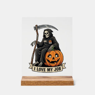 Lieblingsjob Sensenmann Halloween Kürbis Sense_1 Acrylschild