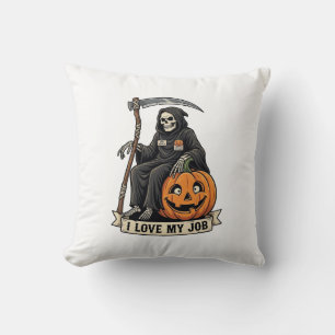 Lieblingsjob Sensenmann Halloween Kürbis Sense_1 Kissen