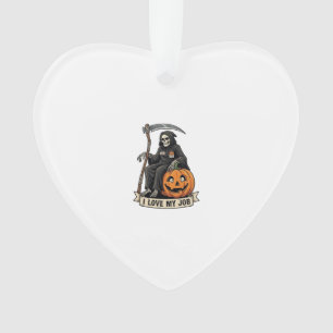Lieblingsjob Sensenmann Halloween Kürbis Sense_1 Ornament