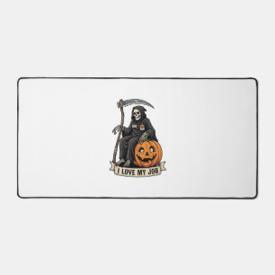 Lieblingsjob Sensenmann Halloween Kürbis Sense_1 Schreibtischunterlage