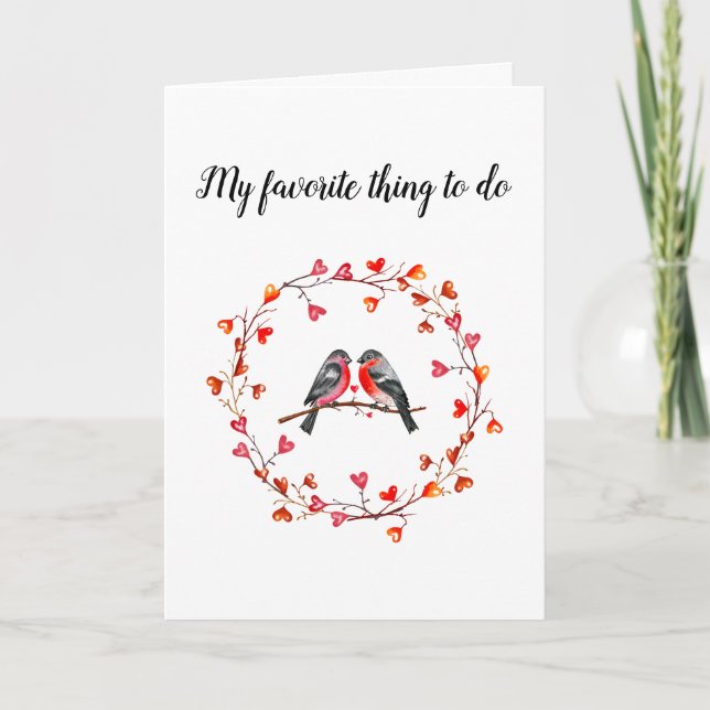 Lieblingskarte für Vögel Feiertagskarte (Vorderseite)