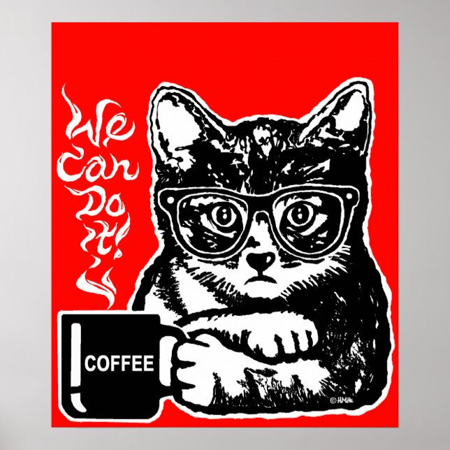 Lieblingskatze, motiviert durch Kaffee Poster (Vorne)