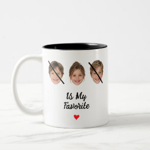 Lieblingskind-Witz 3 Benutzerdefiniertes Gesicht F Zweifarbige Tasse