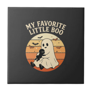 Lieblingskleiner Boo Halloween Geist Baby Retro So Fliese