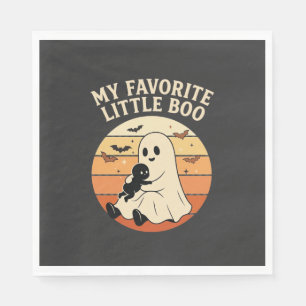 Lieblingskleiner Boo Halloween Geist Baby Retro So Serviette