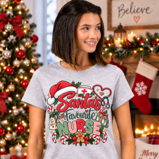 Lieblingskrankenschwester von Santa - Lustiges Wei T-Shirt