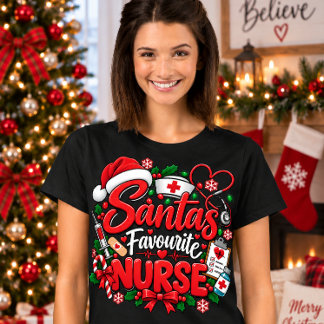 Lieblingskrankenschwester von Santa - Lustiges Wei T-Shirt