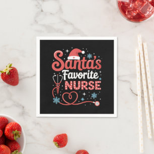 Lieblingskrankenschwester von Santa Weihnachten  Serviette