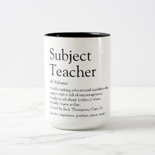 Lieblingslehrer Definition Spaß Modern Zweifarbige Tasse