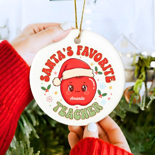 Lieblingslehrer von Santa Lustiger Weihnachtsbaums Keramik Ornament