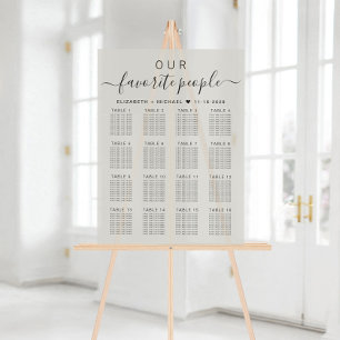Lieblingsmenschen 16 Tische Taupe Hochzeitsbestuhl Acrylschild