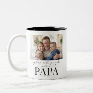 Lieblingsmenschen nennen mich Papa Dad Geschenk Fo Zweifarbige Tasse