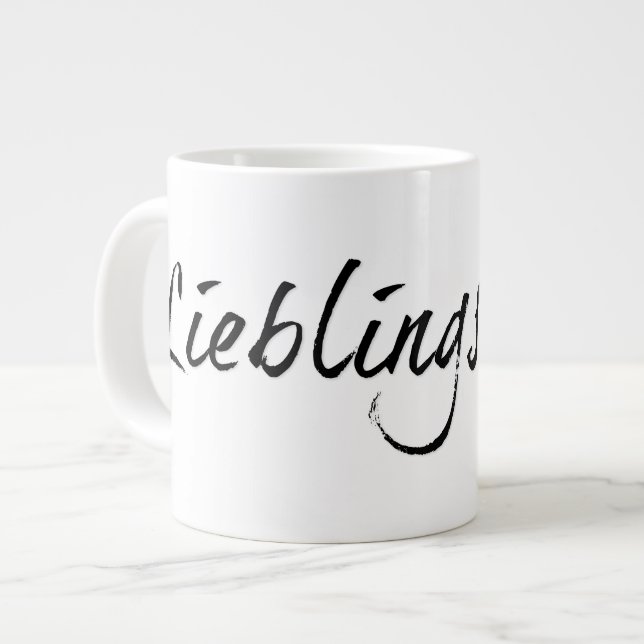 Lieblingspapa - schwarzer Schriftzug 0001 Jumbo-Tasse (Vorderseite Links)