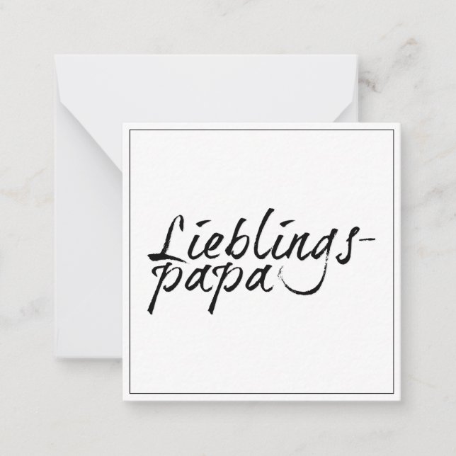 Lieblingspapa - schwarzer Schriftzug 0001 Mitteilungskarte (Vorderseite)