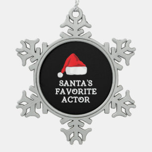 Lieblingsschauspielerin des Weihnachtsmanns zu Wei Schneeflocken Zinn-Ornament