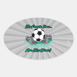 Lieblingsschuhe sind meine cleveren Fußball-Design Ovaler Aufkleber