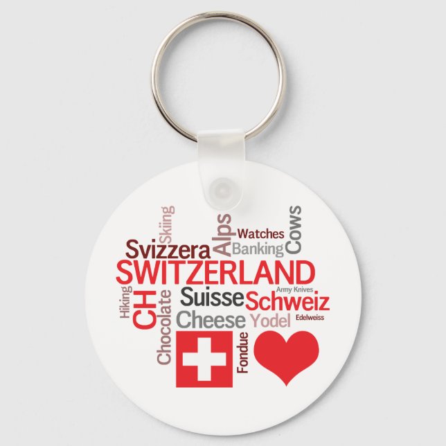Lieblingsschweizer - I Liebe Schweiz Schlüsselanhänger (Vorderseite)