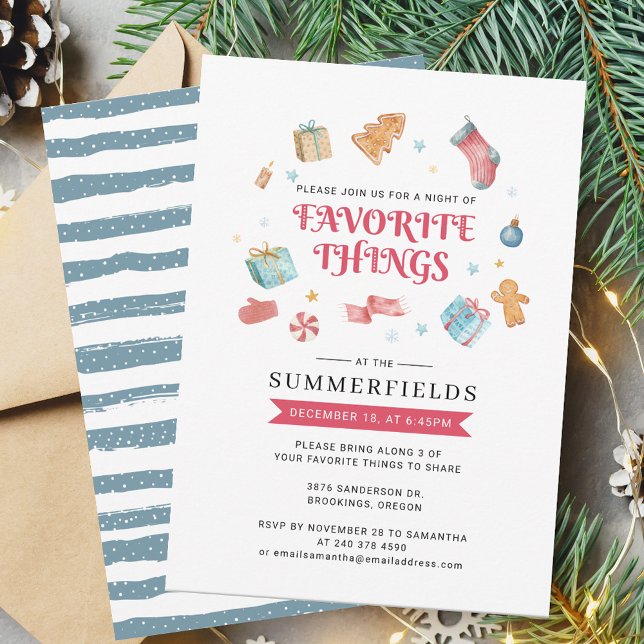 Lieblingssendungen Weihnachtsfeiertage Familienfes Einladung (Christmas Favorite Thanks Boho Party Invitation)