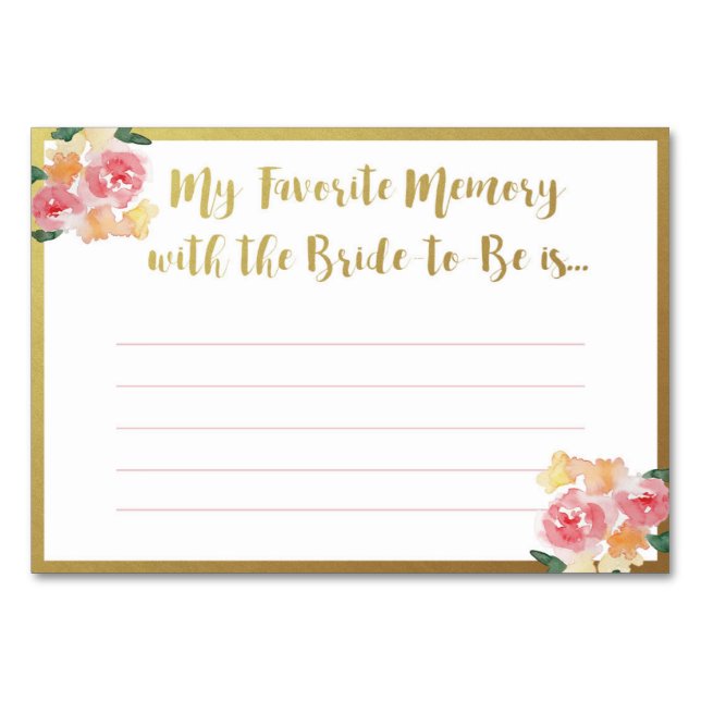 Lieblingsspeicher mit Bride Cards Tischnummer (Vorderseite)