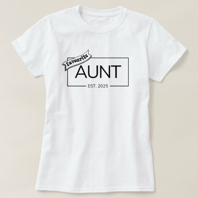 Lieblingstante 2025 Kanadisches Tante-Baby T-Shirt (Design vorne)