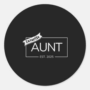 Lieblingstante Est 2025 Erste Tante Baby Enthüllun Runder Aufkleber