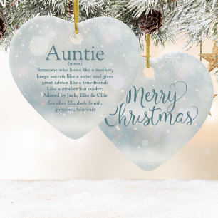Lieblingstante Tante Definition Frohe Weihnachten Keramik Ornament