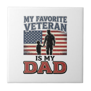 Lieblingsveteran Ist Mein Vater Patriotisches Shir Fliese