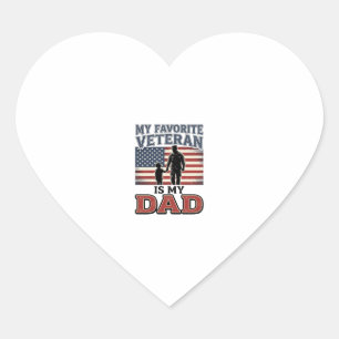 Lieblingsveteran Ist Mein Vater Patriotisches Shir Herz-Aufkleber