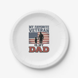 Lieblingsveteran Ist Mein Vater Patriotisches Shir Pappteller