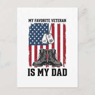Lieblingsveteran ist mein Vater Patriotisches T-Sh Postkarte