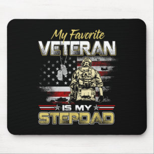 Lieblingsveteran ist Stiefvater Flagge Väter Veter Mousepad