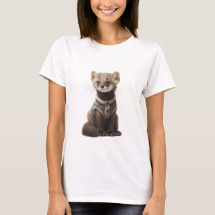Liebreizender Baummarder in einem gemütlichen gest T-Shirt