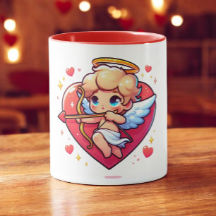 Liebreizender Cherub Cupidos romantische Absicht Tasse