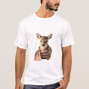 Liebreizendes Babyreh mit gestrickter Schärpe T-Shirt