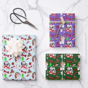 Liebreizendes buntes Shih-Tzu-Muster Geschenkpapier Set