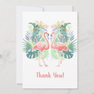 Liebreizendes Märchen Für Zwei Flamingo Tropische  Dankeskarte