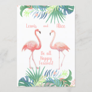 Liebreizendes Märchen Für Zwei Flamingo Tropische Einladung