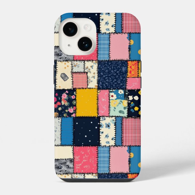 Liebreizendes Patchwork-Design, spielerisches Must iPhone Hülle (Rückseite)