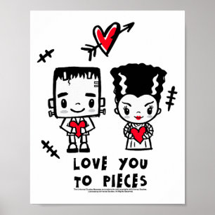 Liebst du bis zum Monster-Paar Gothic-Valentinstag Poster