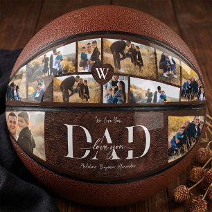 Liebst Du Dad Vater Tag Foto-Collage Leder Basketball